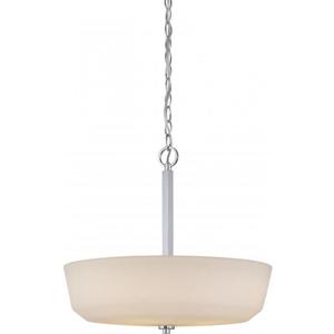 Nuvo Lighting 60/5807 Willow 4 Light 60W A19 max. Medium Base Pendant with White Glass, Polished Nickel