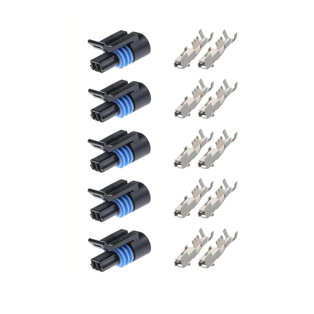 5Pcs 12162193 2 Way Female 10Pcs 12124075 for Metri-Pack 150.2 Pull-to-Seat Automotive Device Connectors with Terminals