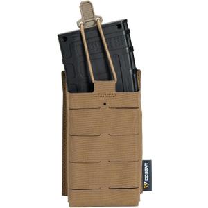 IDOGEAR SPORTS Rifle Mag Pouch 5.56mm Magazine Pouch with Quick Release Insert Clip MOLLE AR M4 M16 Mag Holder Laser-Cut Pouch