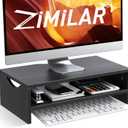 Zimilar Monitor Stand, 2-Tier Laptop Computer Monitor Stand Riser for PC, iMac, Desktop Wooden Screen Stand with Storage Organizer for Home Office (Black)