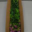 Hananona 12 Pcs Artificial Flowers Outdoor, Faux Artificial Plants UV Resistant Plastic Flower Bulk for Hanging Planter Porch Window Home Wedding Fall Summer Decor (12, Fuchsia, Purple, Yellow, Green)