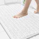 Arotive Luxury Chenille Bathroom Rug Mat, Extra Soft Thick Absorbent Shaggy Bath Rugs, Non-Slip Machine Wash Dry, Plush Bath Mats for Bathroom, Shower and Tub, 36x24, White