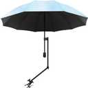 UPF 50+ Beach Umbrella with Adjustable Universal Clamp