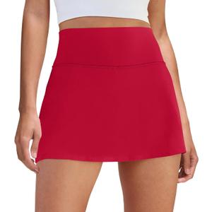 DLOODA Womens Skort Tennis Skirt with Pocket Shorts Mini Golf Skirts High Waisted Athletic Skorts Summer Workout (XX-Large, Red)