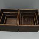 6 Pcs Vintage Brown Square Wooden Cake Stands, Rustic Wood Cake and Cupcake Stands, Table Wooden Stackable Display Stand Box for Catering Dessert Collectibles Jewelry Figures Show