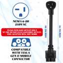 Relaxweex 16" Adapter Compatible with Tesla Gen 2 Mobile Portable Charger Connect Mobile Charger to Handle(not Compatible with Pre-2018 Model S/x Vehicles)(6-20p)