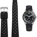 FKM Rubber Watch Bands Quick Release Tropical Style Fluororubber 18mm 20mm 22mm Replacement Soft Breathable Durable FKM Rubber Sport Diving Watchbands Straps for Omega X Swatch X Blancpain (Black)