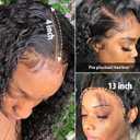AUOCATTAIL 13x4 HD Transparent Frontal Glueless Wigs Human Hair Curly Wigs with Baby Hair Natural Hairline Pre Plucked Pre Cut for Beginners 24 in