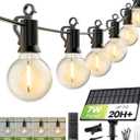 Brightown 208FT Solar String Lights Outdoor Waterproof with Remote, Solar Patio Lights with 100 Shatterproof LED Bulbs, 3 Light Mode, Dimmable & Timer, Hanging String Lights for Porch Garden Bistro