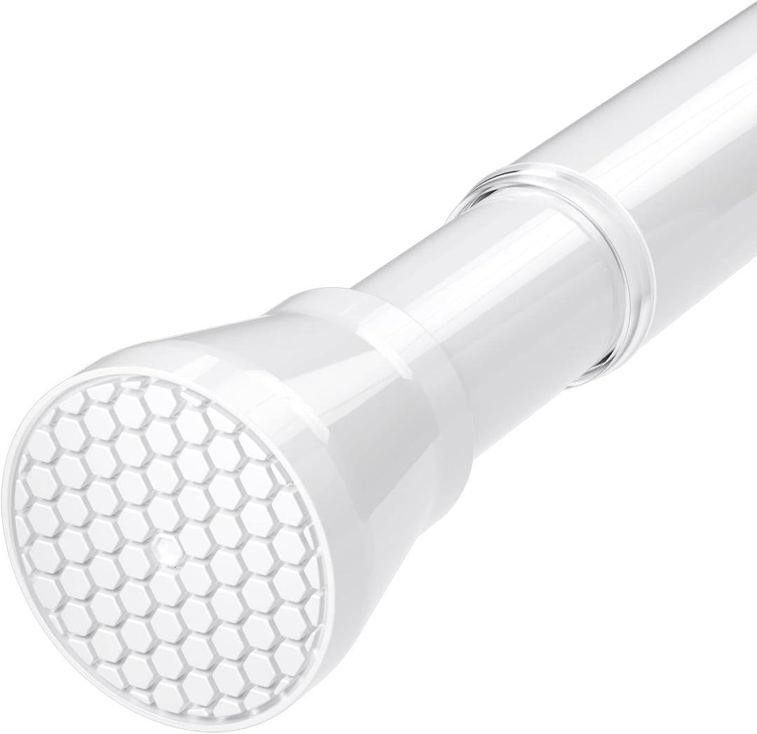 Tension Rod for Windows 28 to 48 Inch, Spring Curtain Rods No Drilling 7/8" Diameter White Tension Rods Adjustable Curtain Rods Expandable Pressure Spring Tension Rods for Closet, Doorway