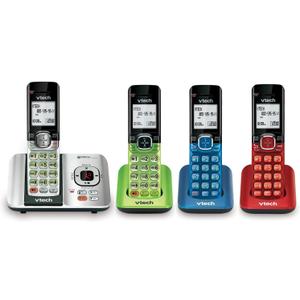 VTech CS6529-4B DECT 6.0 Cordless Phone with Answering Machine & Caller ID - 4 Handsets, Expandable to 5, Wall Mountable, Speakerphone