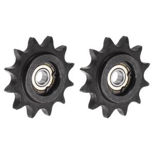 uxcell 2pcs DIN(ISO) 08B Roller Chain Idler Sprocket 8mm Bore, 1/2" Pitch, Hardened 12 Tooth Tensioner Sprocket, Insert Single Bearing