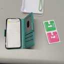 Asuwish Compatible with iPhone 5S 5 SE 2016 5SE Wallet Case and Tempered Glass Screen Protector Flip Card Holder Cell Phone Cover for iPhone5 iPhone5s iPhoneSE iPhone6se i 6SE iPhone5se Women Green