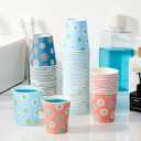 SIUQ 300 Pack 5 oz Paper Cups, Disposable Bathroom Cups, Small Mouthwash Cups, Hot/Cold Beverage Drinking Mini Cup for Party, Picnic, BBQ, Travel (Daisy)