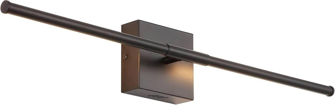 JONATHAN Y 28" Black Modern Dimmable Integrated LED Wall Sconce, Metal Vanity Light for Bathroom Mirror Bedroom Hallway, Sleek Hardwired Wall Lamp Fixture, 3000K (JYL7022C), Set of 1