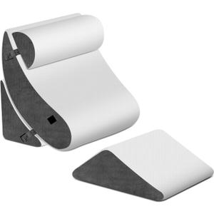 4pcs Orthopedic Wedge Pillow Set, Adjustable Bed Wedge Pillow for Sleeping, For Use After Surgery, Wedge Pillow for Neck, Back, Knee & Leg Pain Relief, Memory Foam Pillow for GERD, Acid Reflux, White