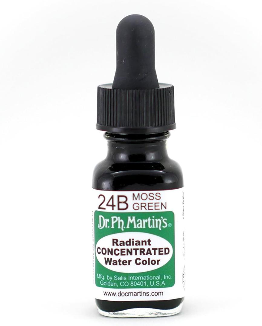 Dr. Ph. Martin's Radiant Concentrated Water Color, 0.5 oz, Moss Green (24B)