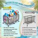 Extra Large Swimming Pool Storage Organizer Upgraded 280-Gallon Rolling Bin with Wheels Side Pockets Float Noodles Holder Mesh Cart for Pool Toys Swim Rings Surfboards Beach Gear Patio Yard Organizer