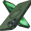 Magnetic for iPhone 16 Case,Upgraded [Full Camera Protection][Compatible with Magsafe][Mil-Grade Protection] Shockproof Slim Anti-Yellow Translucent Matte Phone Case for iPhone 16,Forest Green