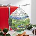 Christmas Ornaments: Stained Glass Ornament, Christmas Tree Ornament, Hanging Ornaments for Home Decor, Xmas Tree Decorations, Exquisite Holiday Decor, Gift & Holiday Present, Green Irish Hills