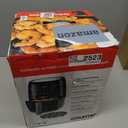 Gourmia Air Fryer - 4 Qt Capacity, FryForce360, Digital Display with 8 Presets, Roast, Bake, Broil, Dehydrate, Dishwasher Safe Accessories, Compact, Black