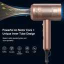 slopehill Professional Ionic Hair Dryer, Powerful 1800W Fast Drying Low Noise Blow Dryer with 2 Concentrator Nozzle 1 Diffuser Attachments for Home Salon Travel (Mocha Mousse)