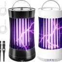 Phosooy 2 Packs Indoor Electric Bug Zapper with Fan, 2-in-1 Mosquitoes Killer with 1500V High Voltage, Small Fly Insects Lamp Trap Catching Moth Gnat Fruit Flies, White & Black, No Battery