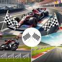 20Pack 8×12 Inch Black and White Checkered Racing Flags Small Race Car Flags on Stick Mini Handheld Flag Outdoor Decorations