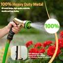 High Pressure Hose Sprayer - Heavy Duty Metal Garden Hose Nozzle with 9 Adjustable Spray Patterns, Water Spray Nozzle for Watering Plants, Lawn Care, Car Wash & Pet Cleaning (green)
