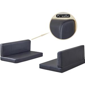 RV Dinette Cushions Replacement with Momery Foam Camper Seat Couch Cushion Travel Trailer Bed (Black, 38)
