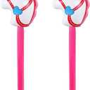 TOSAMZOO 2 Inflatable Horse Heads - Funny Stick Horse Toys for Kids' Birthday Parties (37 Inch Pink)