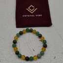 Crystal Vibe Extra Strength Wealth Bracelet - Money Bracelet for Prosperity - Citrine, Green Aventurine and African Turquoise Beaded Bracelet for Women Men - Adjustable Size