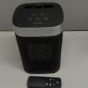 Small Portable Space Heater for Indoor Use - VOCRS 1500W PTC Electric Heater with Thermostat, Remote Control, 12H Timer, Eco and Fan Mode, Rapid and Safe Heating for Bedroom, Office