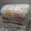 Laura Ashley - King Comforter Set, Premium Cotton Bedding with Matching Shams & Bonus Decorative Pillow, Floral Home Decor, Oeko-Tex Certified (Roses Gold, King) (Full/Queen, Toile Delight Green)