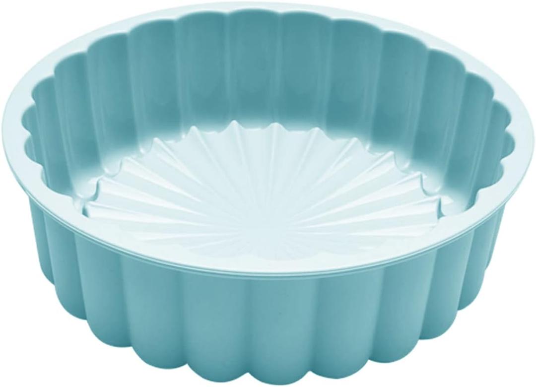 Sunflower Cake Pan Baking, Silicone Round Cake Mold, Round Silicone Molds, Non Stick Round Cake Pans Sponge Flan Mold for Cake Topper Decoration for Birthday Party Cake Bread DIY Light Blue