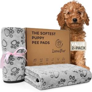 Washable Reusable Puppy Pads for Dogs - Soft, Leakproof & Super Absorbent Dog Pee Pads - Non-Slip Waterproof Potty Training Pads for Crate, Floor, Sofa, Playpen & Whelping Box - 2 Pack