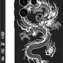 for Samsung Galaxy S23 Ultra Case, Creative Pattern Ultra Thin Soft Phone Cover for Galaxy S23 Ultra 6.8 inch, Dragon Black