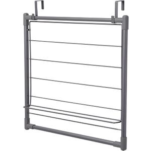 Household Essentials Metal Expandable Over the Door Drying Rack, Gray, 22 inches L x 2 inches W x 21 inches H
