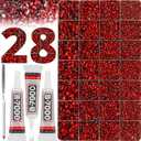 36000Pcs Red Rhinestones Gems for Bedazzling Bedazzle, Siam Crystal Stone Flatback Diamond Jewel Bedazzler Kit for Crafting Crafts Clothes Clothing, Resin Gemstone Flat Back 2-6MM and B7000 Glue