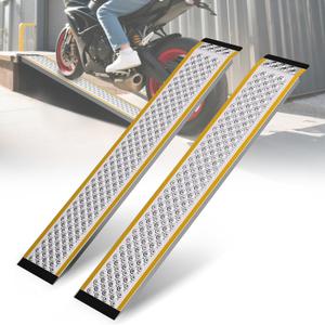 Aluminum Shed Ramp 2 Pack, 57" Sturdy Anti-Slip Loading Ramp for Riding Mower, Long Shed Ramp, Lightweight Ramps for Motorcycles, Lawn Mower, ATVs, Blowers, Carts, Pickup Trucks-1000 lbs/PR Capacity (5FT)