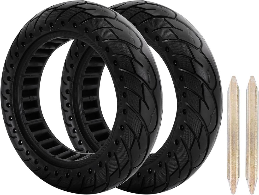 RUTU 2 PCS 10x2.5 Inches Solid Tire for Segway Ninebot MAX G30 G30P G30LP Gotrax G5 G6 Hover 1 Alpha Zero10X OKAI Neon Pro 60/70-6.5 Electric Scooter Replacement Wheel
