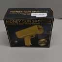 Gold Money Gun Shooter and 201 PCS Props (No Real Function) and 5 Style Stickers and 4 AA Batteries, Money Gun That Shoot Money, Make It Rain Money Thrower Gun Handheld Fake Gun Toy Party Supplies