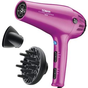 Conair Hair Dryer with Retractable Cord, 1875W Cord-Keeper Blow Dryer,Pink (3 Piece Set)