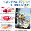 PRASIO Framed Paint by Numbers Kit for Adults Beginner, Flowers Adult Paint by Number Kits on Canvas Framed, DIY Acrylic Watercolor Oil Paint by Numbers with Frame for Gift Home Decor 16x20 Inch