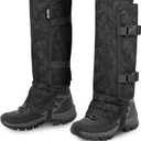 Snake Gaiters Leg Guards, Waterproof Snake Guards, Adjustable Snake Bite Protection for Lower Legs, Snake Chaps for Men & Women (Black Camouflage)