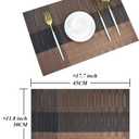 PIGCHCY Placemats,Washable Vinyl Woven Table Mats,Elegant Durable Placemats for Dining Table Set of 6 (Bamboo-Brown)