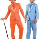 fun shack Tuxedo Costume for Men  Orange or Blue Suit Mens  Funny 90s Movie Character, Halloween Costumes for Men (3X-Large)