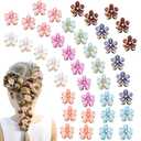 Dizila 40 Pieces 2cm/0.8" Small Mini Crystal Flower Hair Claws Clips Floral Hair Barrettes Hair Accessories for Women Girls Teens Kids Toddlers