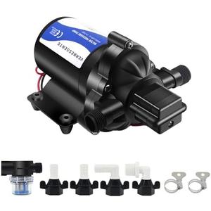 12V DC RV Fresh Water Pump for Home,4GPM 45PSI Self Priming Garden Hose Booster Sprinkler Pump for Bathroom Camp,Washdown Diaphgram with Pressure Switch for Boat Irrigation Yach