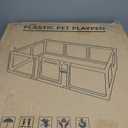 Acrylic Dog Playpen Indoor, Cloud Design Clear Dog Play Pen for Puppies and Small Dogs, Easy Assembly & Clean Puppy Pen (23.6", 12 Panels, Black) (24"H-Cloud)